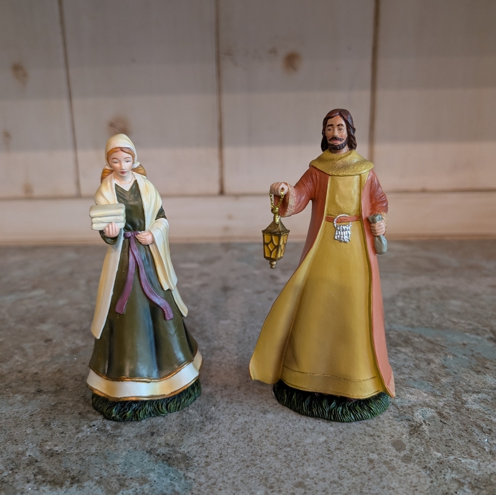 Thomas Kinkade Hawthorne Village Nativity Set Dedicated Hostess & Welcoming Host